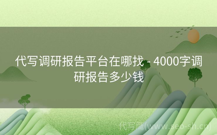 代写调研报告平台在哪找 - 4000字调研报告多少钱