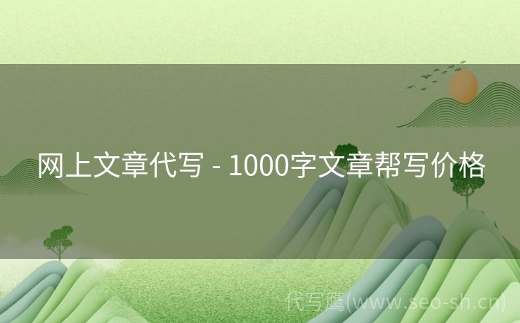 网上文章代写 - 1000字文章帮写价格