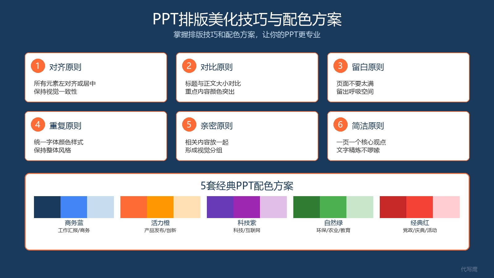 PPT排版美化技巧与配色方案图