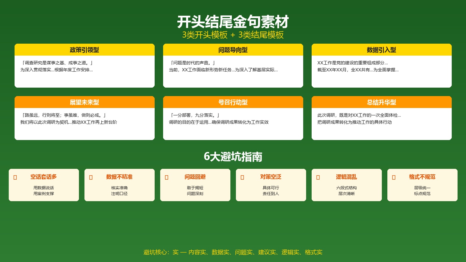 工作汇报材料开头结尾金句+6大避坑指南