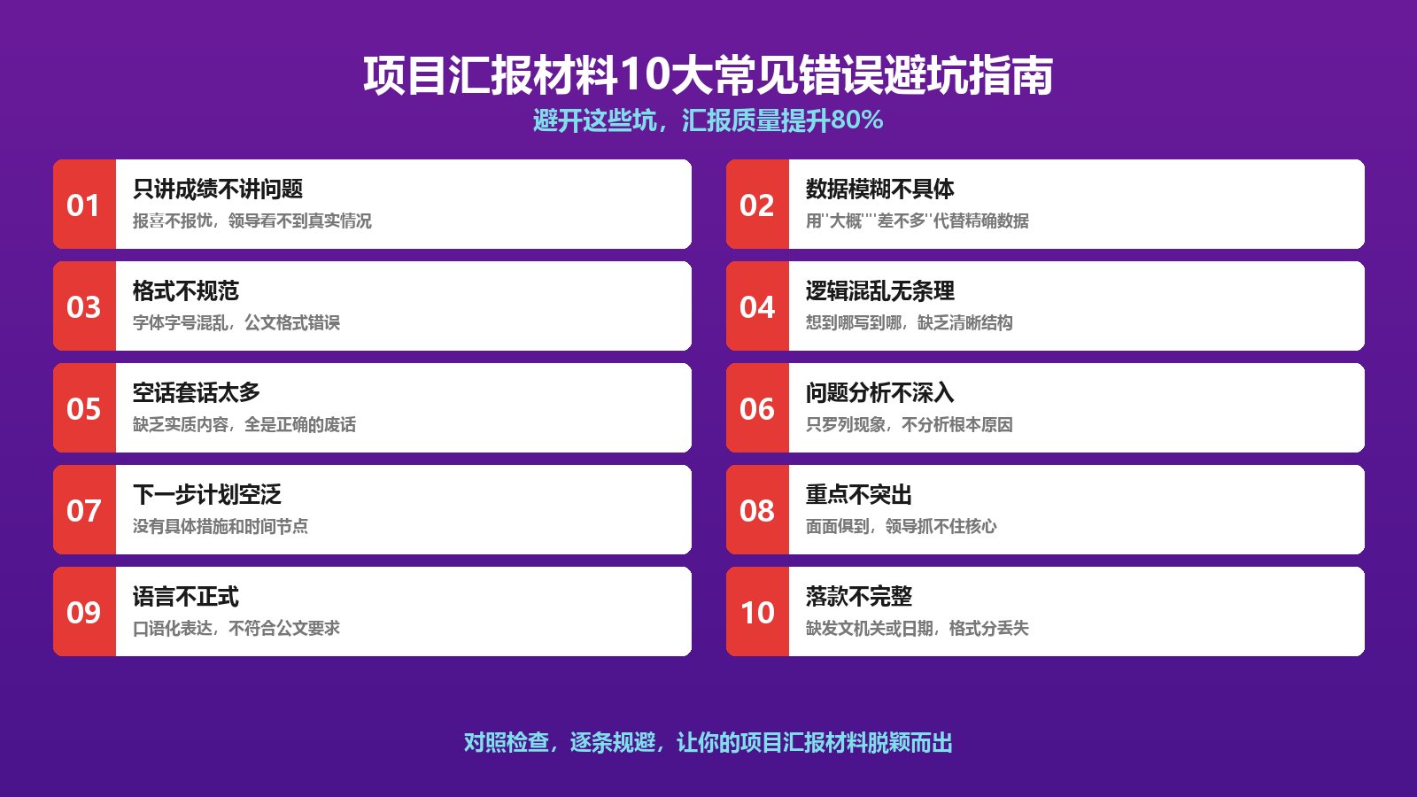 10大常见错误避坑指南