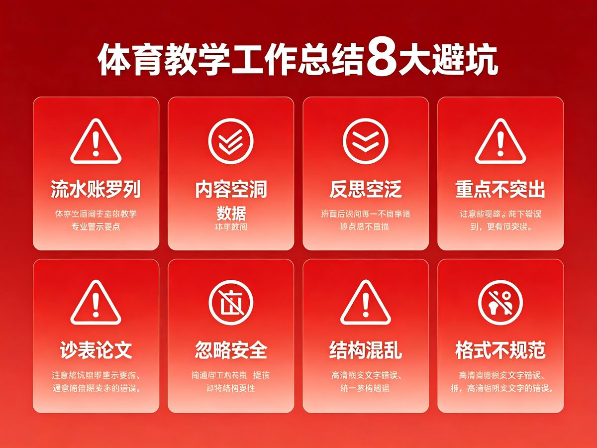 体育教学工作总结8大避坑卡片图