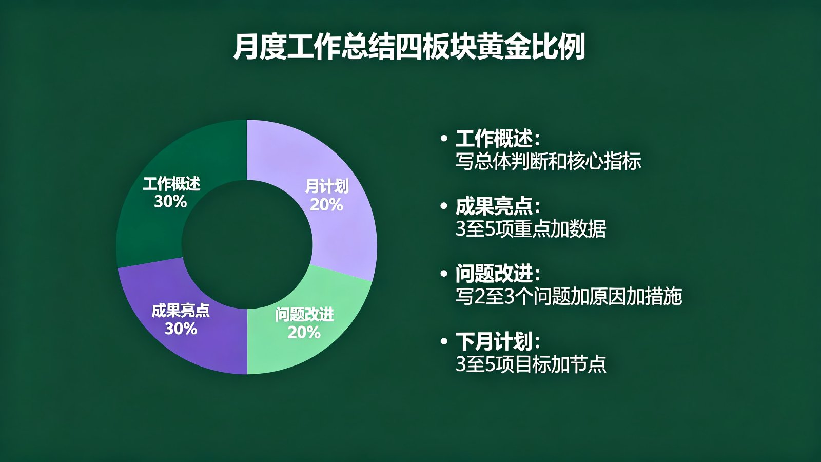 月度工作总结四板块黄金比例