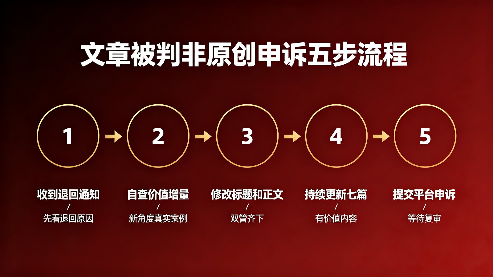 文章被判非原创申诉五步流程