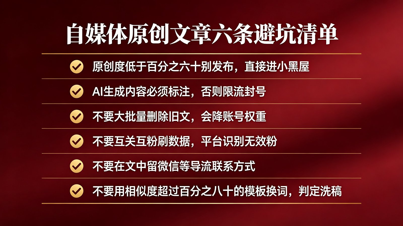自媒体原创文章六条避坑清单