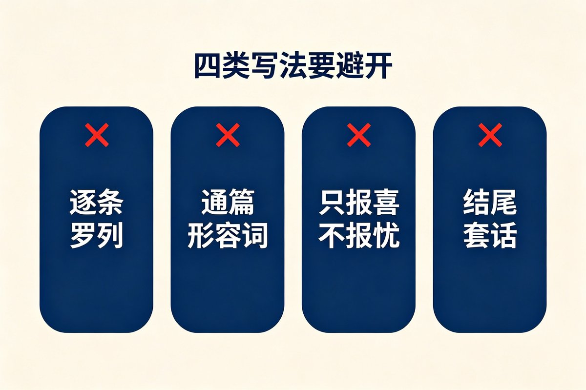 四类要避开的流水账写法清单卡