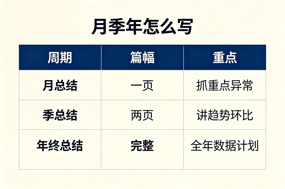 月度年度两周期总结写法对比表