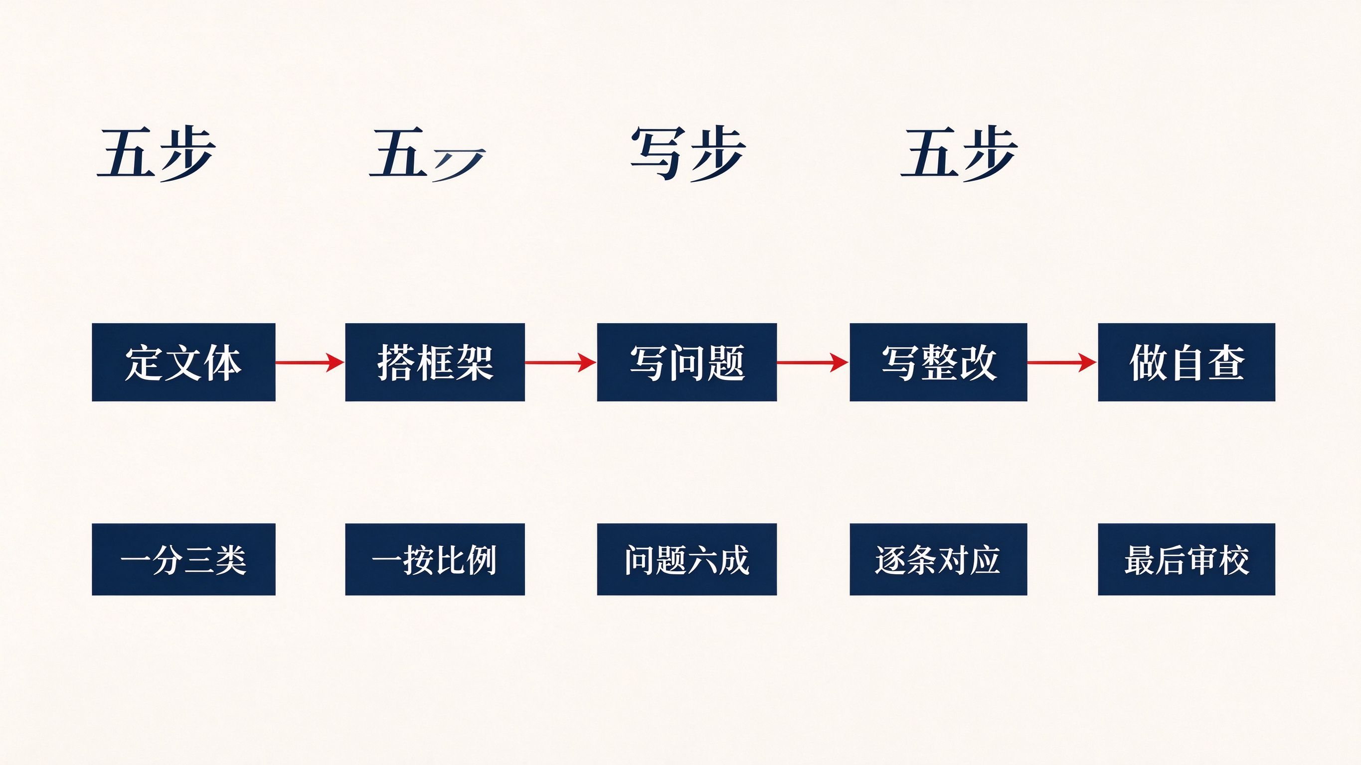 配图三 巡察汇报写作五步流程图