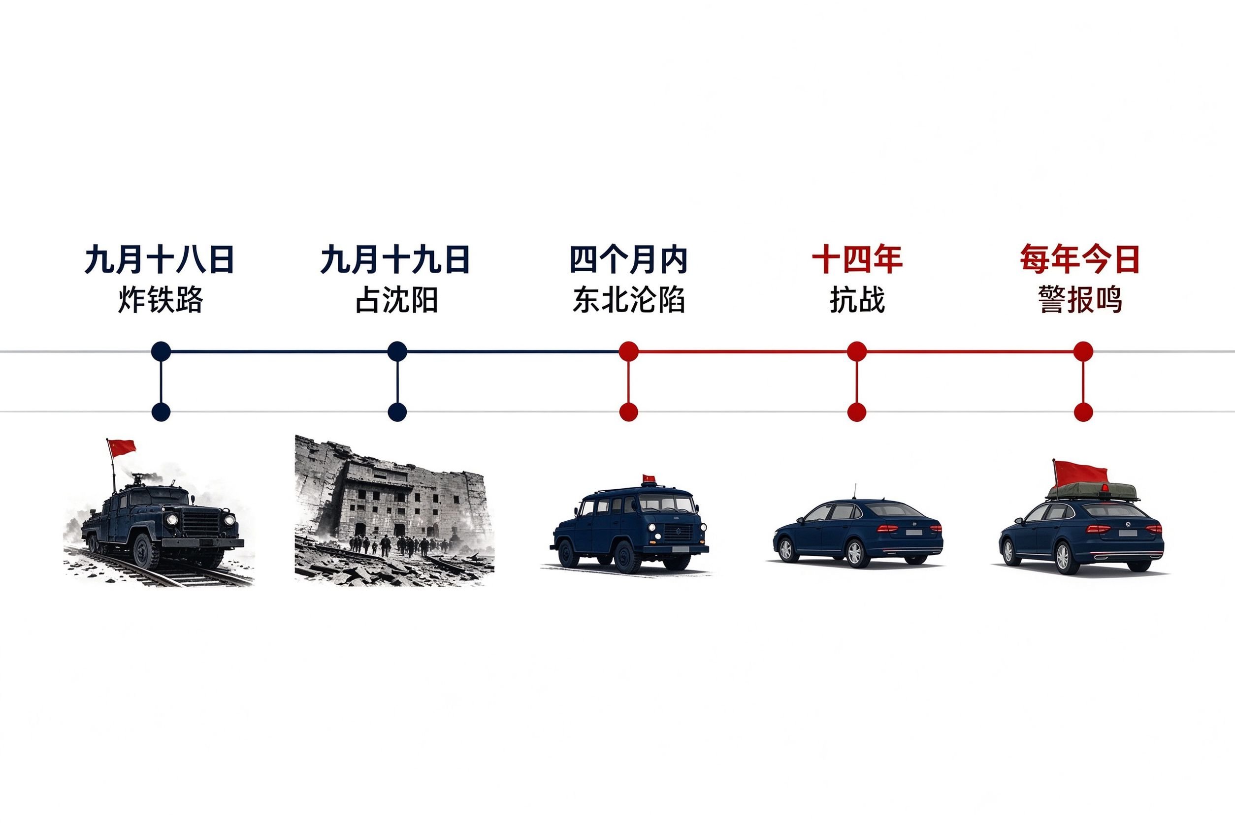 九一八事件时间线:炸铁路占沈阳东北沦陷十四年抗战警报鸣