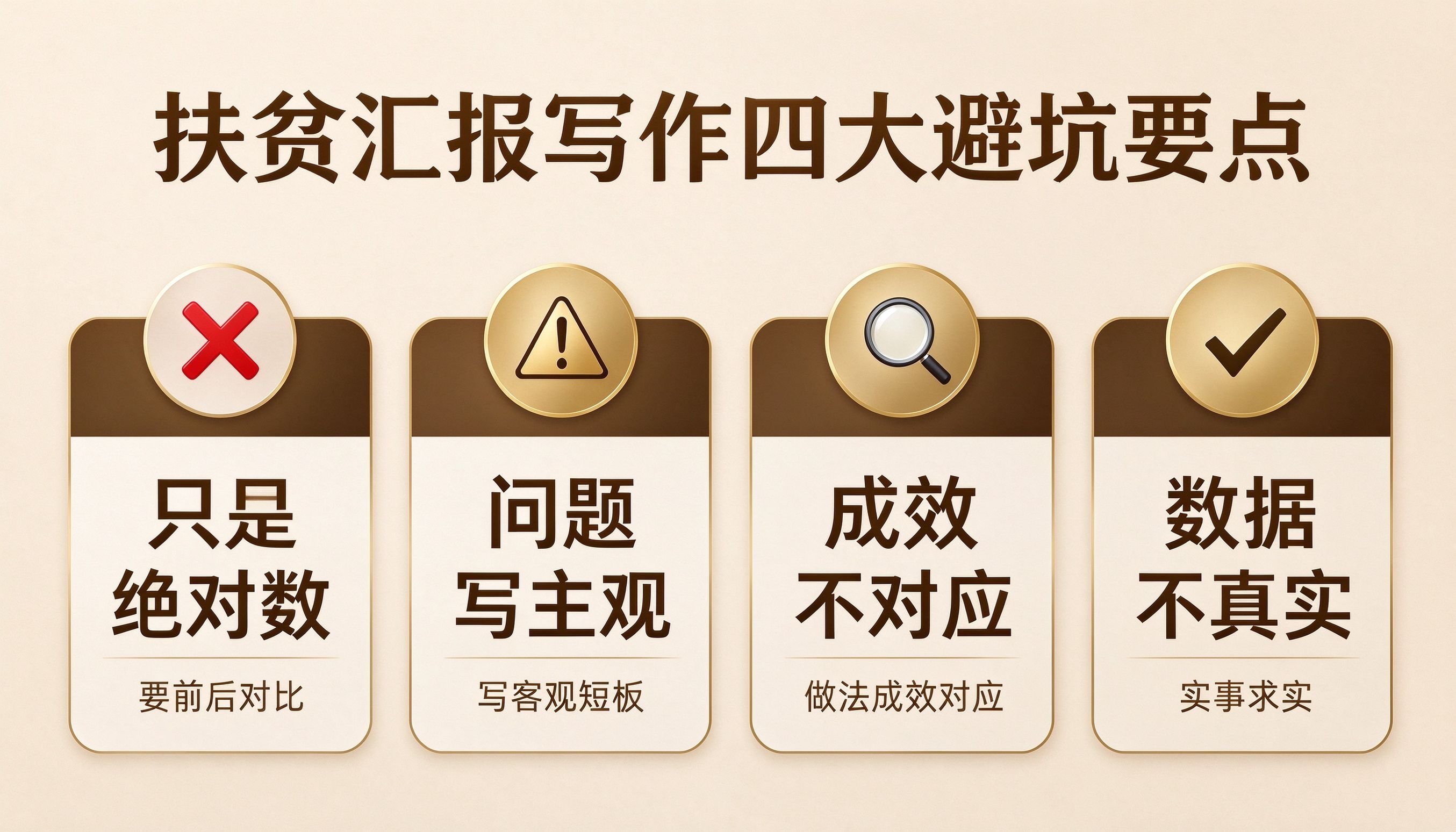 扶贫汇报写作四大避坑要点