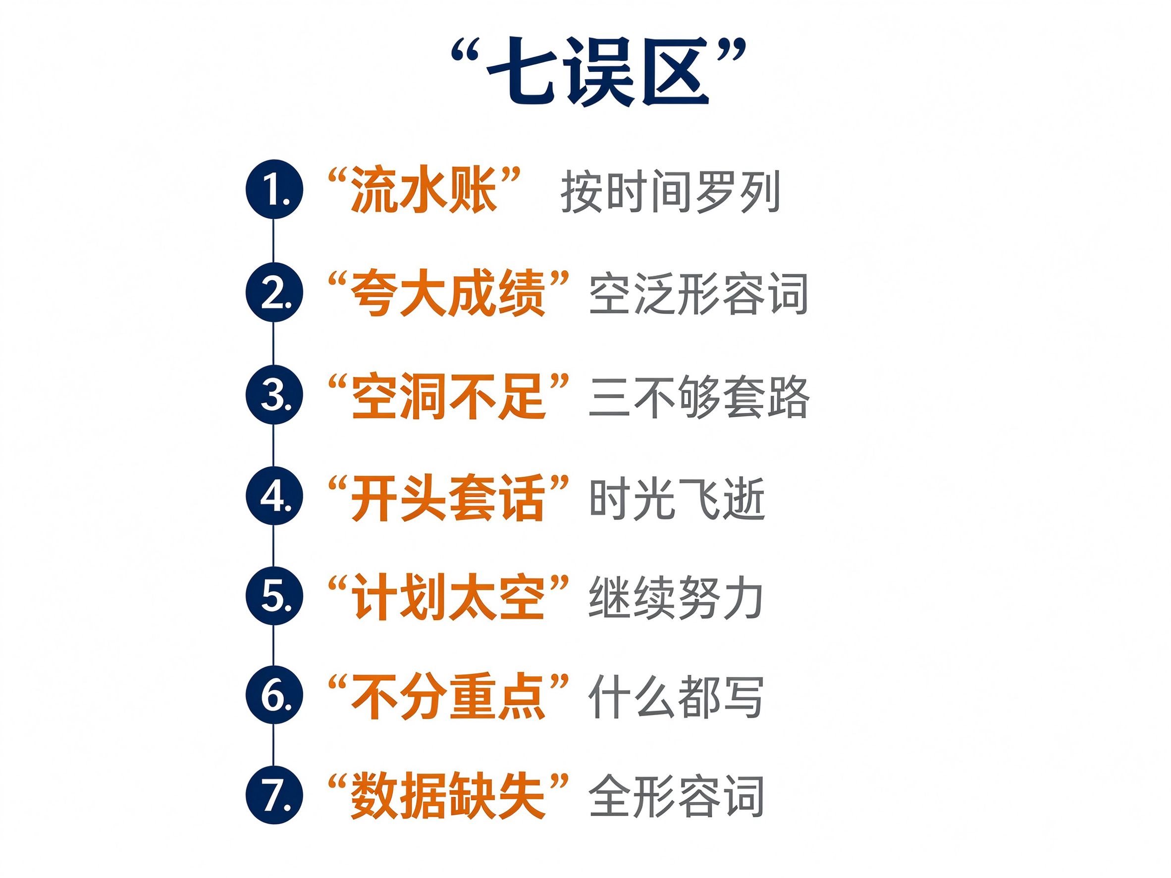 个人工作总结七个常见误区清单体图