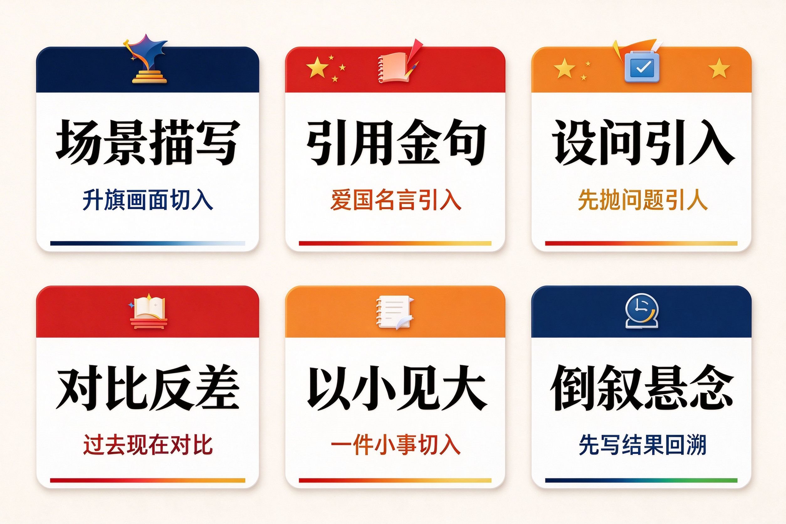 国庆征文6种开头方式速查表：场景描写到倒叙悬念