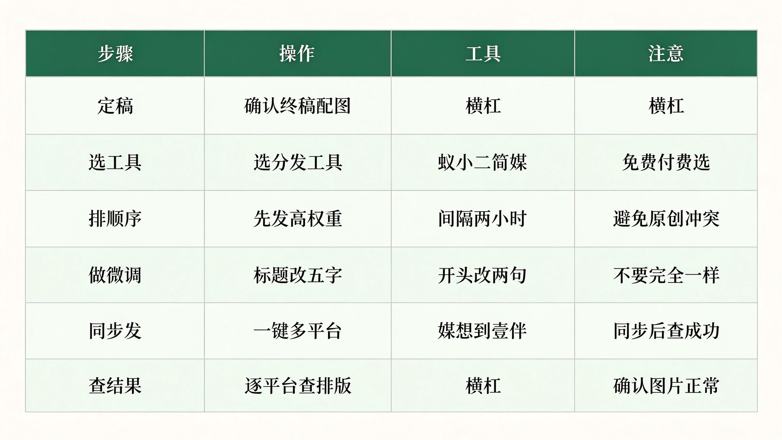 多平台分发速查表：步骤、操作、工具、注意事项