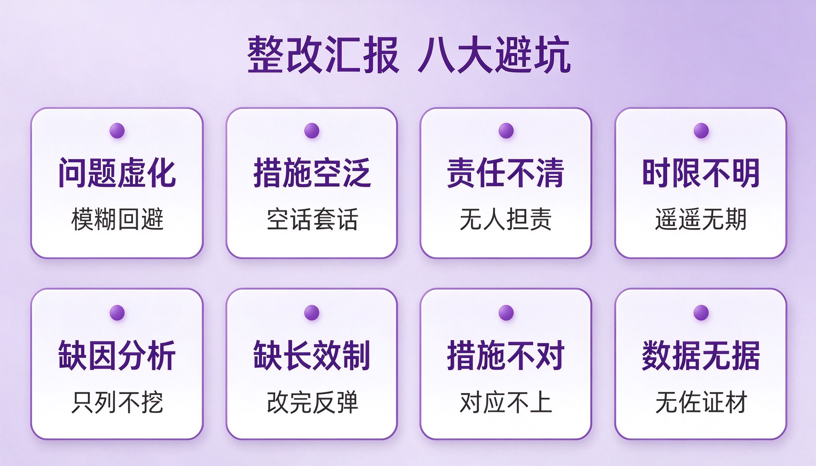 整改汇报材料八大避坑清单