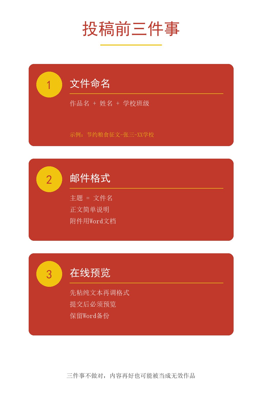 征文投稿前三件事速查表：文件命名、邮件格式、在线预览