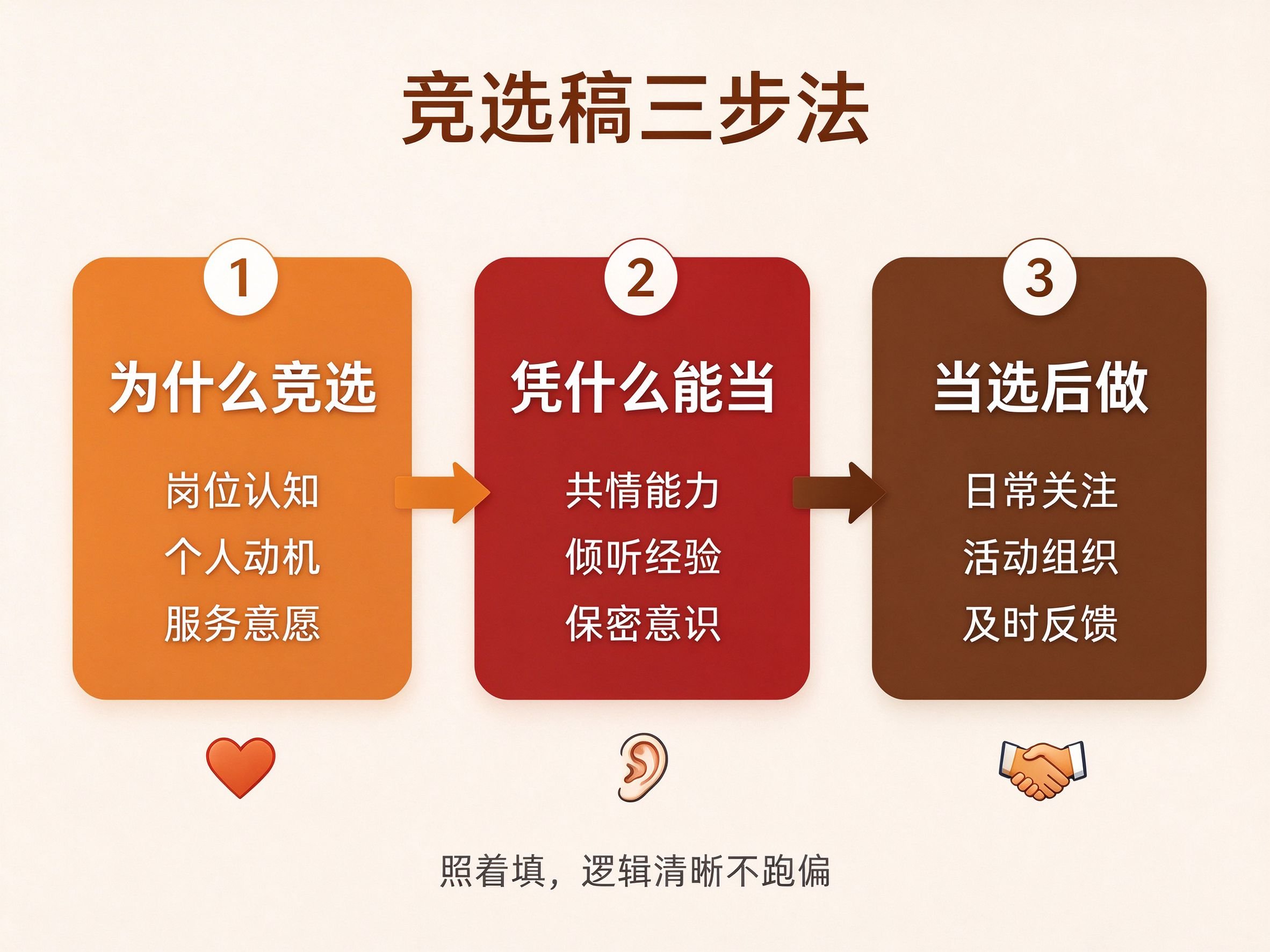 心理委员竞选稿三步法流程图