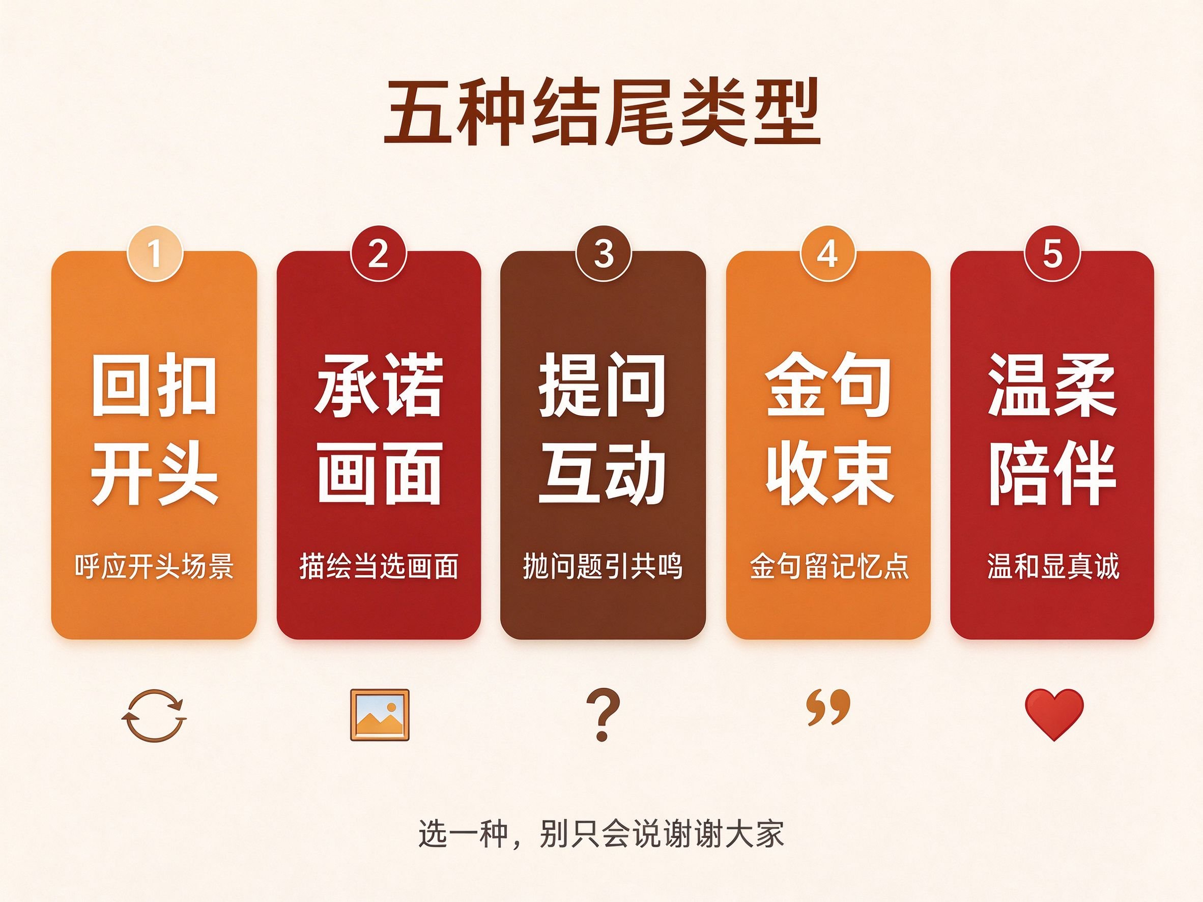 心理委员竞选稿五种结尾类型卡片