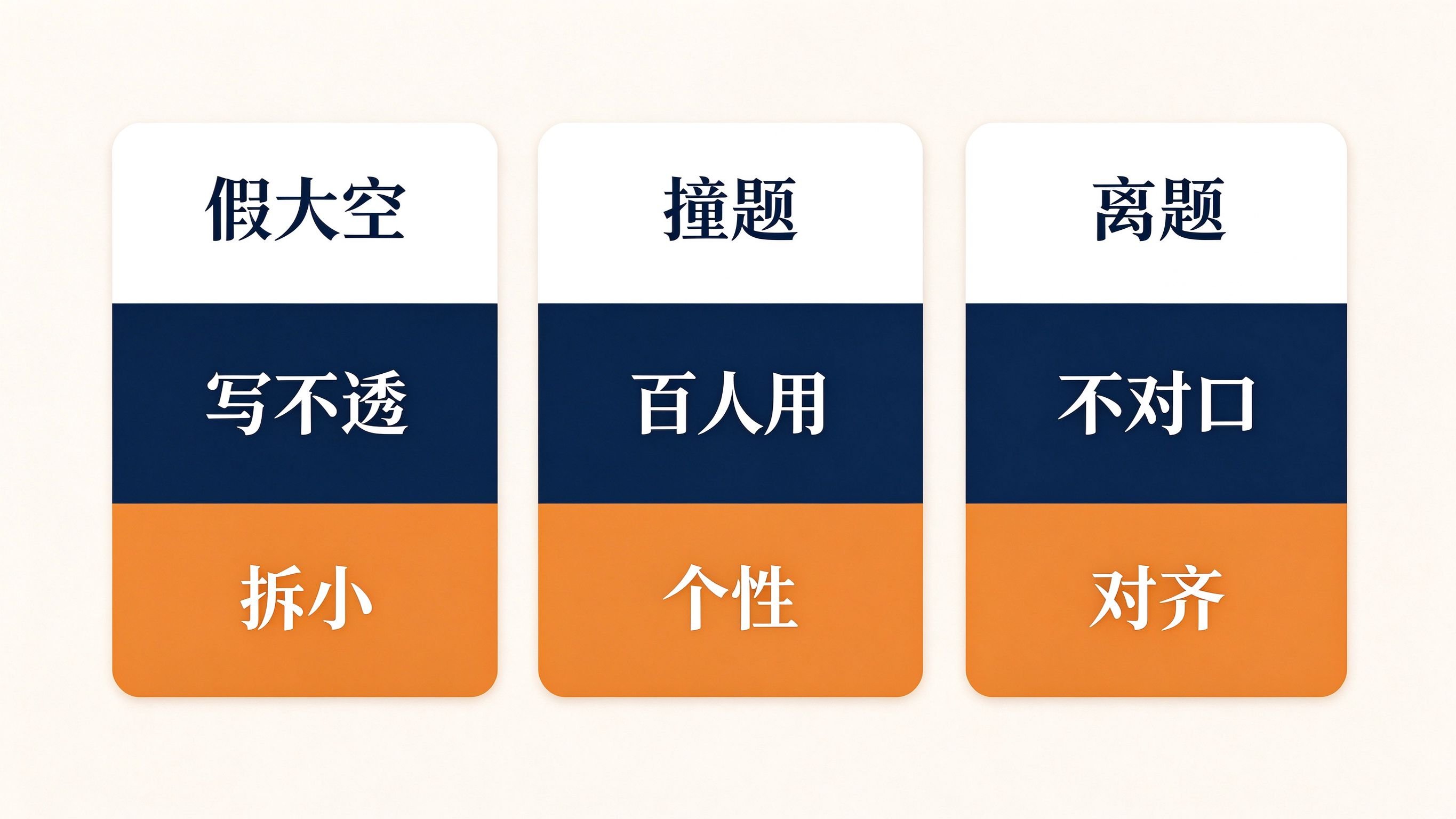 取题雷区避坑速查表:假大空撞题离题三栏
