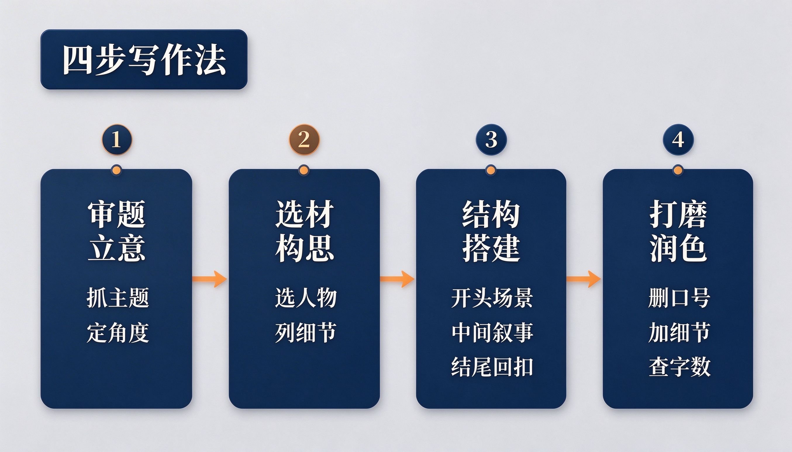 推广普通话征文四步写作法流程图