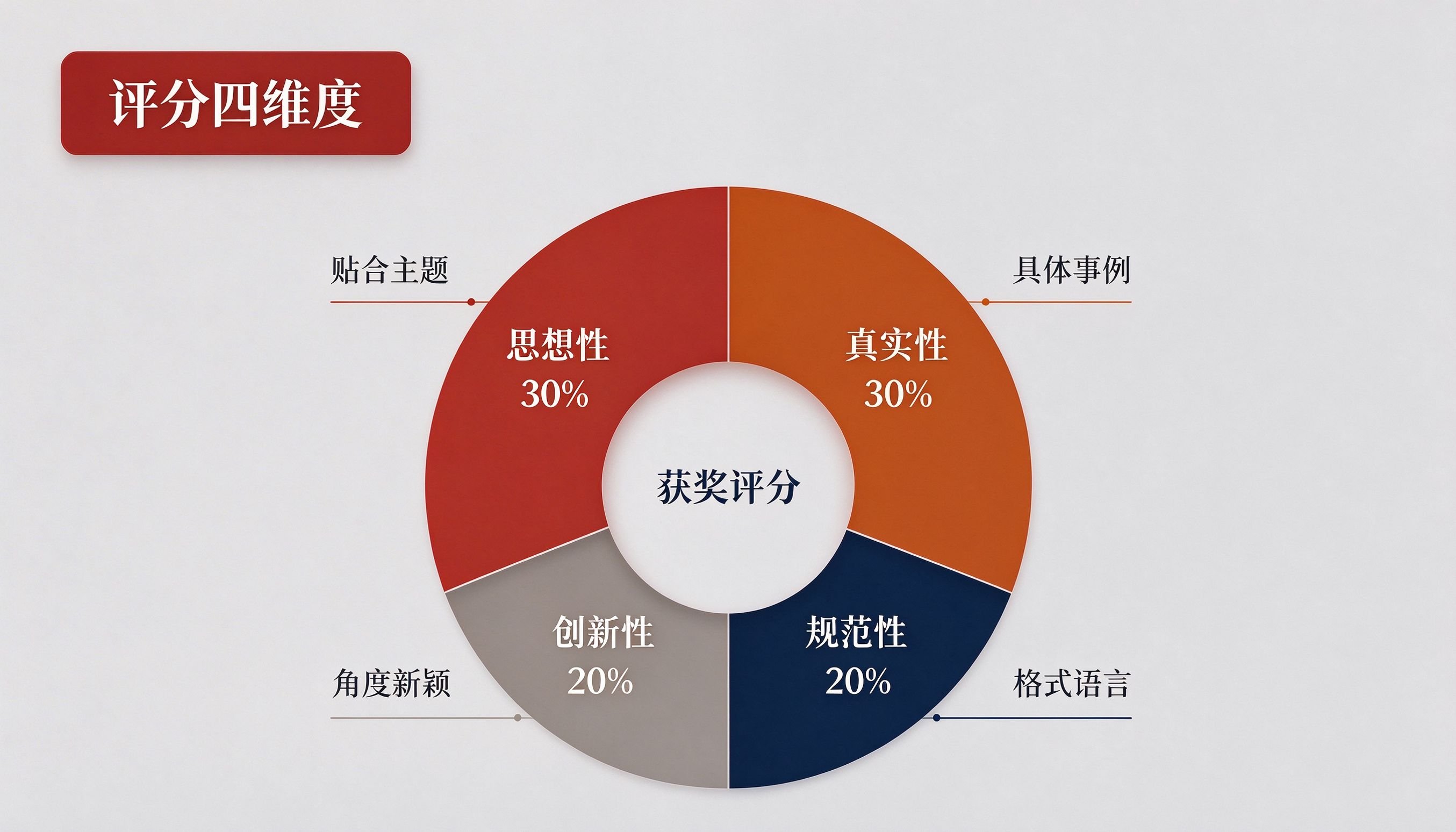 推广普通话征文评分四维度环形图