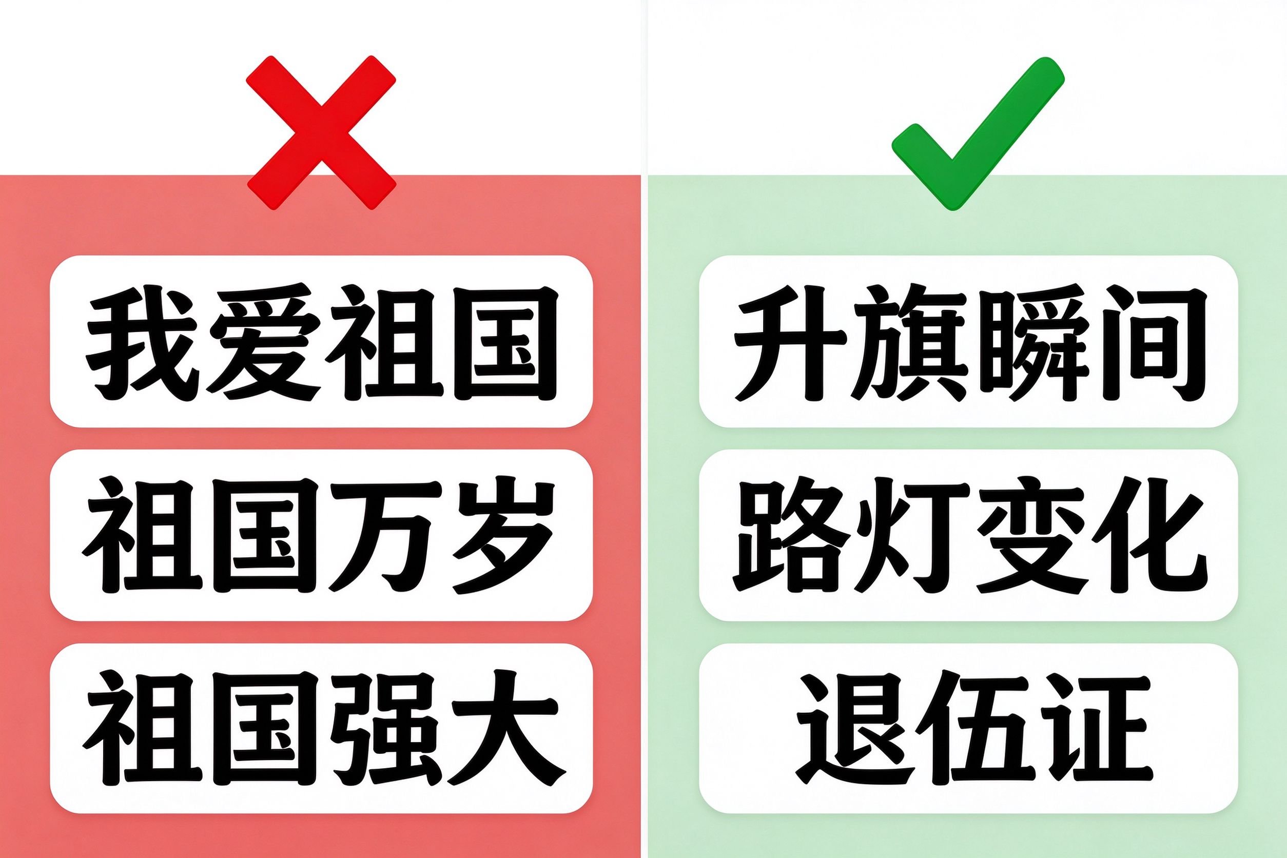 爱国征文空喊口号与以小见大写法对比