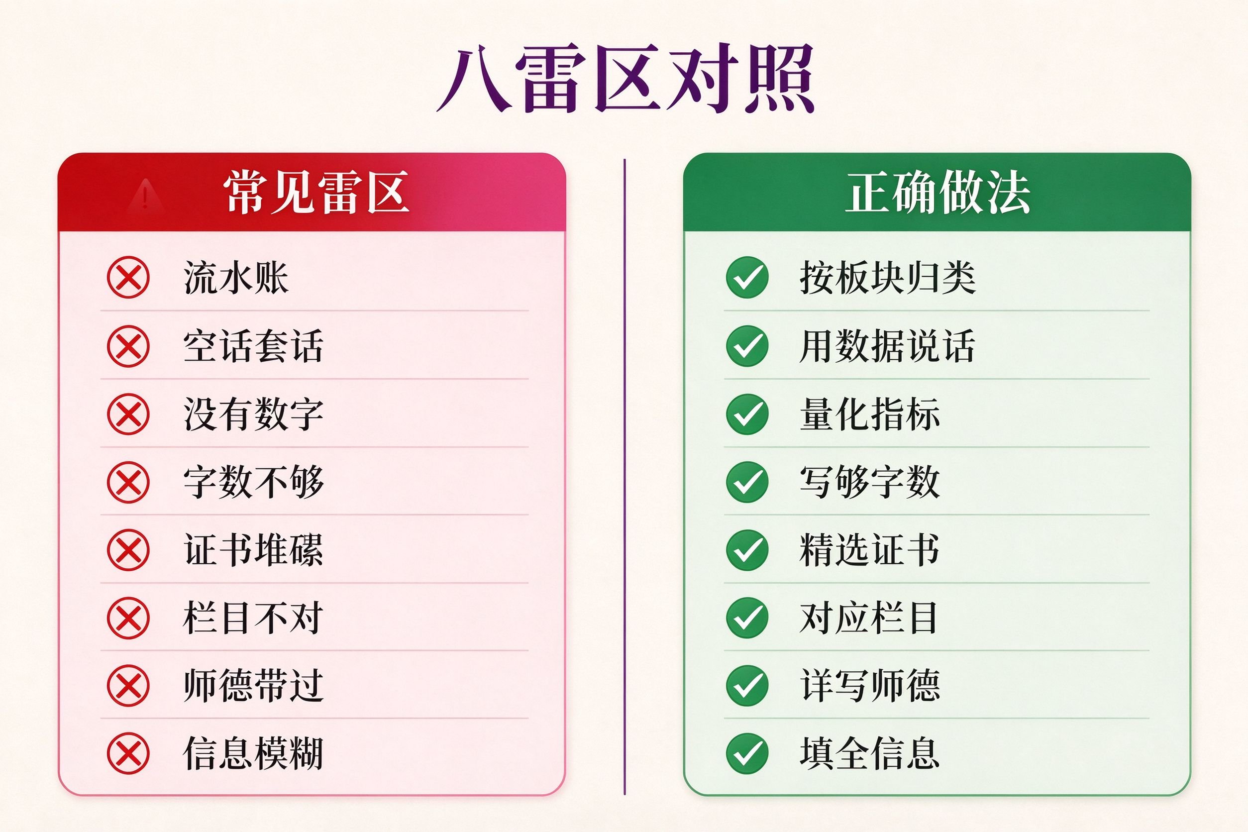 教师工作总结8大雷区与正确替代写法对照清单