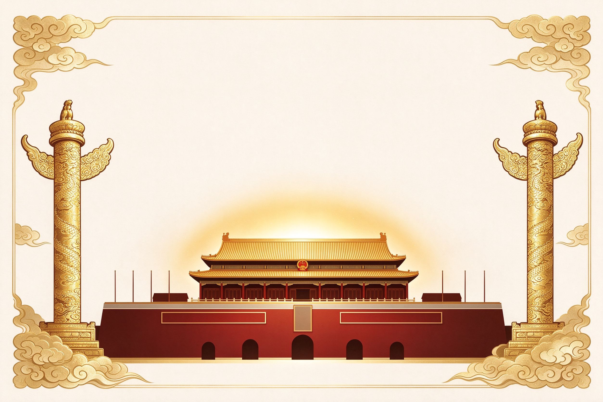 天安门华表装饰插画